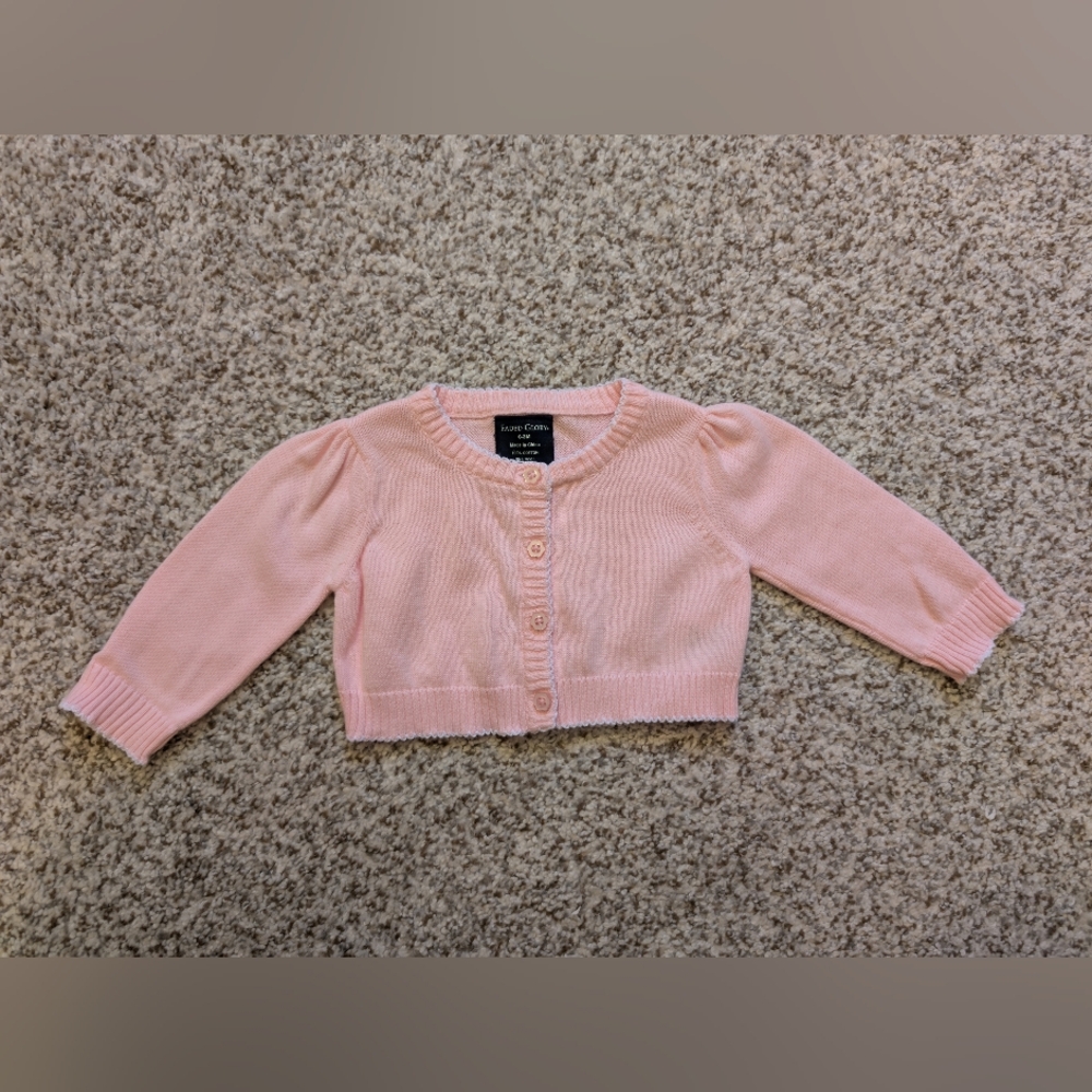 Faded Glory 0-3m Lightweight Cardigan Sweater Pink